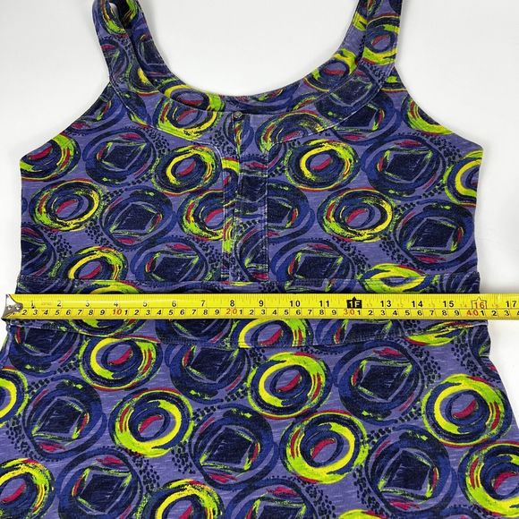 Rei Tank Dress Sz M Indigo Abstract Swirls Knee Length Fit & Flare Stretch - Picture 8 of 13